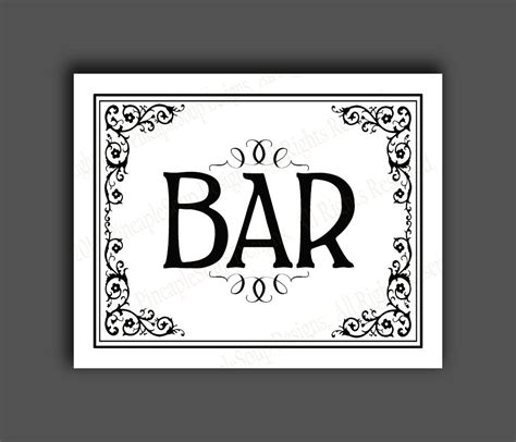Free Printable Bar Signs